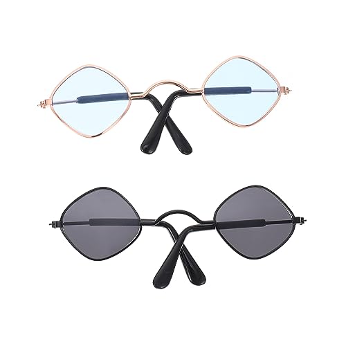 FRCOLOR 2st Gläser Katze Retro-Sonnenbrille Haustier Katzen-Sonnenbrille Sonnenbrille Für Hunde Hundeparty-Sonnenbrille Zubehör Für Hundekostüme Hunde-Cosplay-Brille Hündchen Kätzchen von FRCOLOR