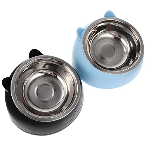 FRCOLOR 2st Haustier Katzennapf Hundegericht Katzennapf Mit Flachem Gesicht Futternapf Für Haustiere Wasserbehälter Für Haustiere Hund Trinknapf Slow-Food-Bowl Rostfreier Stahl Haushalt von FRCOLOR