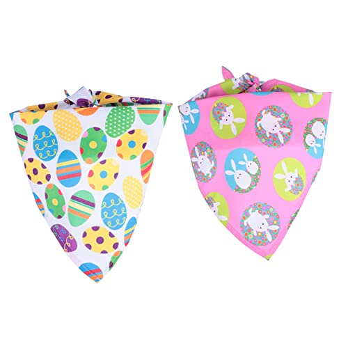 FRCOLOR Schleppleine 2st Osterdreieck Kleidung Eier Der Hund Polyester Haarbandanas von FRCOLOR