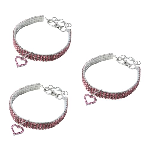 FRCOLOR 3 Grundhalsband für Hundehalsband für kleine pet Supplies haustierbedarf Edelsteinschmuck Welpenhalsband für Sicherheitshalskette für Haustiere die Zubehör von FRCOLOR