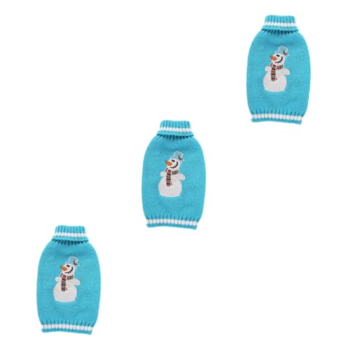 FRCOLOR 3 STK weihnachtshundeoutfit süße Hundepullover Weihnachtshundebekleidung Katze warme Kleidung Weihnachtspullover Partykleidung für Haustiere Haustierkleidung gestickt Shirt von FRCOLOR