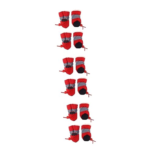 FRCOLOR 3 Sätze Hundesocken Für Mittelgroße Hunde Schneestiefel Für Hunde Hundestiefel & Pfotenschützer Für Den Winter Goldendoodle-socken Rote Draussen Kleine Und Mittelgroße Hunde von FRCOLOR