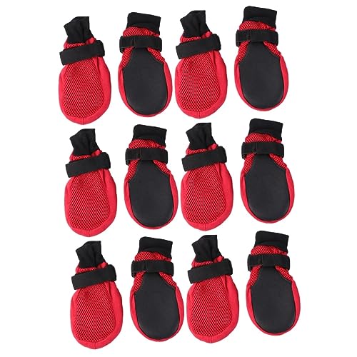 FRCOLOR Hundeschuhe Pfotenschutz Mesh 3 Sätze Hundeschuhe Paws Pfotenschutz Dog Shoes Pfostenschuhe Hunde Schuhe Pfotenschuhe Schuhe Für Hunde Sommer Regenstiefel Wanderschuhe von FRCOLOR