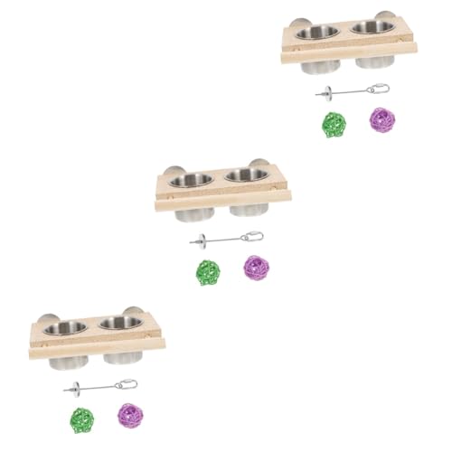 FRCOLOR 3 Sätze Papagei Vogelfütterung Futternäpfe für Papageien Behälter für Haustierfutter Papageien-Fütterungsbecher Käfig Haustierfutterbehälter Rostfreier Stahl Papageienvogel Vögel von FRCOLOR