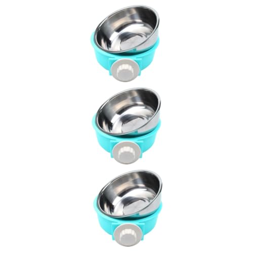 FRCOLOR 3 Stück 2 1 Schüssel blaues Geschirr runder Futternapf Futternäpfe aus Edelstahl Haustier Hundenäpfe Futternapf für Hund Hundenapf hängend hundefutternapf von FRCOLOR