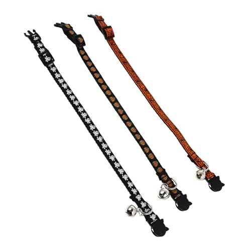 FRCOLOR 3 Stück Haustierhalsband Hundehalsband Kostüm Spinne Hundehalsbänder Gruseliges Hundehalsband Kätzchen Halloween Katzenkostüm Totenkopf-Hundehalsband Halloween von FRCOLOR