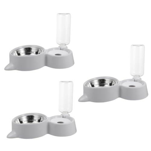 FRCOLOR 3St Doppelschüsselförderer Haustier-Wasserflasche Trinkbrunnen für Hunde pet Water Bowl pet Bowl Wasserflaschen Futterautomat für Haustiere automatische Wasserzufuhr der Hund von FRCOLOR