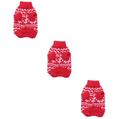 FRCOLOR 3St Haustier Mantel Weihnachtsfeier Katzenkostüm Hunde Pullover hundepullover rotes Sweatshirt Mädchenkleidung Kleiner Weihnachtskostüme Winterkleidung Hundekleidung von FRCOLOR