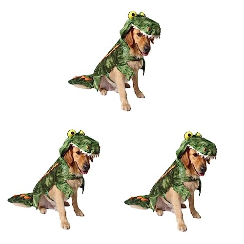 FRCOLOR 3St Hund haustierbekleidung Halloween Krokodil Haustierkostüm Dog Christmas Costume Dog Christmas Outfit warme Haustierkleidung Haustier-Outfit warm halten Verwandlungs-Outfit von FRCOLOR