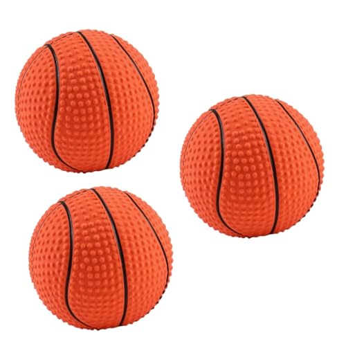 FRCOLOR 3St Pet Basketball Spielzeug Hund Tiere Spielzeug Kleines Welpenspielzeug Haustierspielzeug Kauspielzeug Spielzeuge Spielzeug für Haustiere Haustierzubehör singen Hündchen Emulsion von FRCOLOR