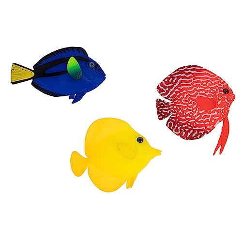 FRCOLOR 3st Leuchtender Künstlicher Fisch Spielzeug Für Meerestiere Gefälschter Fisch Für Aquarium Exquisites Fischhandwerk -dekor Modellieren Zubehör Kieselgel von FRCOLOR