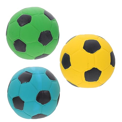 FRCOLOR 3st Haustier Spielzeug Fußball Hundekauer Bälle Für Hunde Indoor-hundespielzeug Quietschendes Hundespielzeug Hundebiss Welpen Werfen Hundefußball 7c Beißring Sanft Emulsion von FRCOLOR