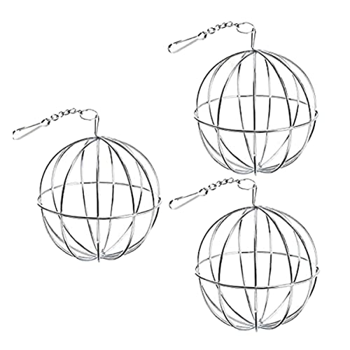 FRCOLOR 3st Heufütterung Futterspender Für Rattenheu Ballen Für Heufutter Haustierkäfig Heu Kaninchen Füttern Hasengraskugel Heuspender Heuballen Lebensmittel Rostfreier Stahl Hamsterkäfig von FRCOLOR