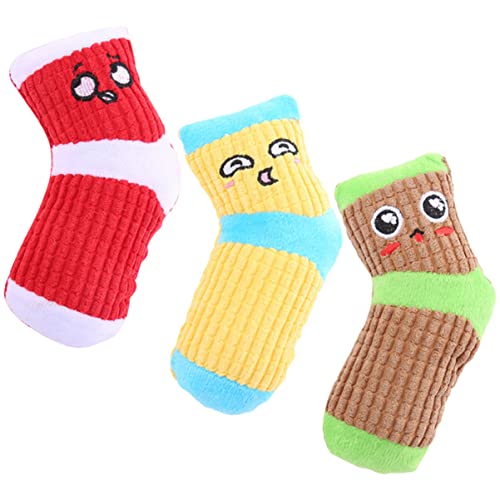 FRCOLOR Spielzeuge 3St Hund sprechendes Spielzeug Plüschtier Haustier-Trainingsspielzeug Plüsch-Kau Welpe Socken Haustierspielzeug Cartoon-Haustier-Spielzeug beissen Hündchen von FRCOLOR