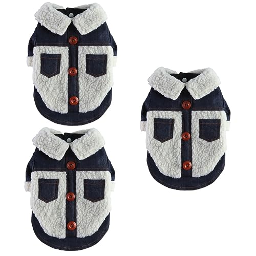 FRCOLOR 3st Kleidung Für Haustiere Hundepullover Für Große Hunde Hund Kältefestes Kostü Warmes Winter-hundekostü Jeansjacken Haustierzubehör Winterjacken Polyester Hündchen Hundemantel von FRCOLOR