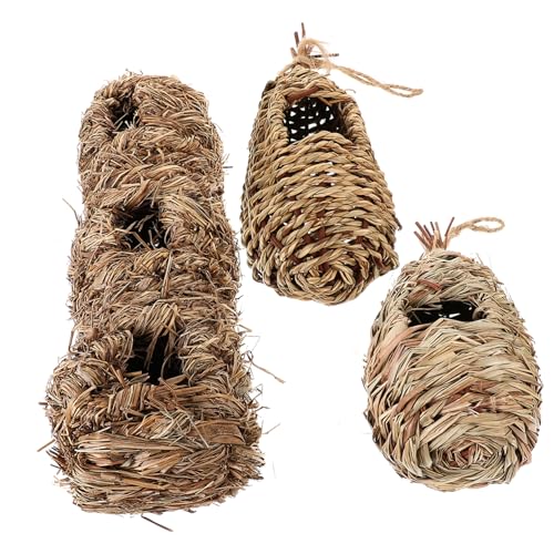 FRCOLOR 3St Vogelnest aus Stroh gewebtes Nest handgewebtes Vogelhaus Country Style pet Supplies Wohnkultur Vogelhaus aus Stroh Garten vogelnest Vogelkäfig Kolibri Zuchtbox von FRCOLOR