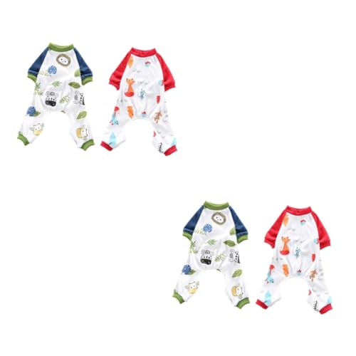 FRCOLOR 4 Heimkleidung für Haustiere Hunde Schlafanzug hundeschlafanzüge Haustierzubehör Hunde Katzen Pyjamas Welpen-Outfits Welpenkleidung Cartoon-Hundekleidung Haustier Pyjama von FRCOLOR