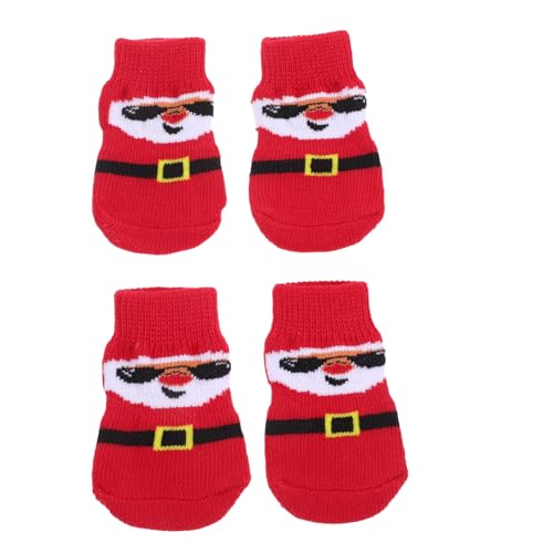 FRCOLOR 4 Stück Haustier Socken Outdoor-hundesocken Weihnachtshundeschuhe Hundeschuhe Aus Waschbare Hundesocken Entzückende Pfotenschützer Auswechselbarer Hundepfotenschutz Polyester von FRCOLOR