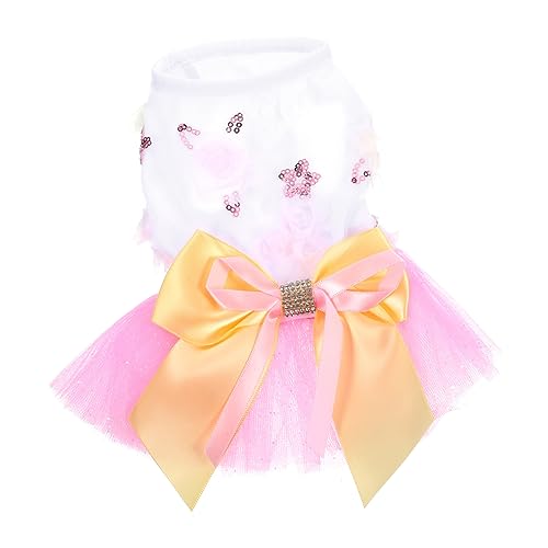 FRCOLOR 4-teiliges Hundekleid Mit Blumenmuster Und Pailletten Outfits Für Hunde Thema Hochzeitskleid Mädchen Hundekleidung von FRCOLOR