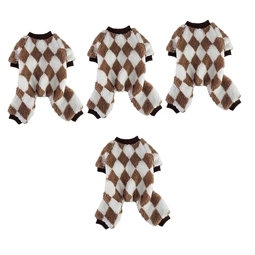 FRCOLOR 4 Stück Kleidung Für Haustiere Schlafbekleidung Für Hunde Bequemes Welpenkostüm Abriebfeste Welpenkleidung Entzückendes Hundekostüm Welpen-Pyjama-Outfit Polyester Pullover Winter von FRCOLOR