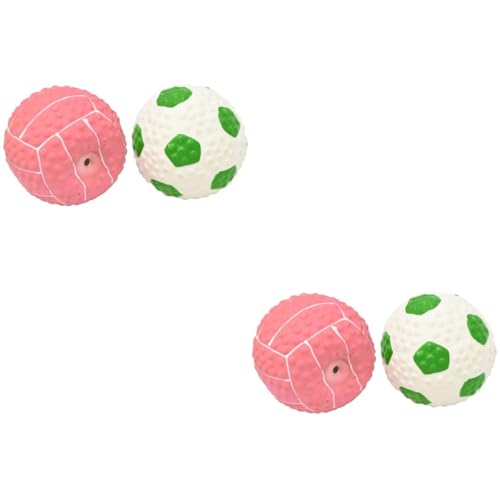 FRCOLOR 4 Stück Spielzeugball Ball Spielen Robustes Hundespielzeug Quietschendes Schlepperspielzeug Für Hunde Interaktives Hundespielzeug Für Kleine Hunde Emulsion Haustier Sauber von FRCOLOR