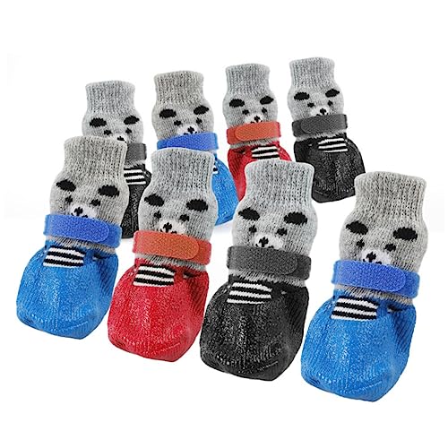 FRCOLOR 4 Stück Haustierpflege Überlaufaquarium rutschfest Hundepfotenschutz Haustierartikel Mantel der Hund Haustierschuhe Socken Haken Welpe Sport Hündchen Haustier Hund anschließen von FRCOLOR