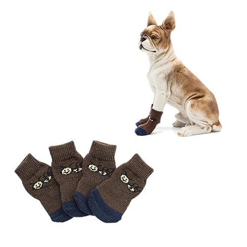 FRCOLOR 4 Stück pet Supplies haustierbedarf socken für Hunde Hundezubehör pet Grooming Hunde socken hundebedarf socken cat sockenschuhe Hündchen Pfote Indoor-Socken Haustier socken von FRCOLOR