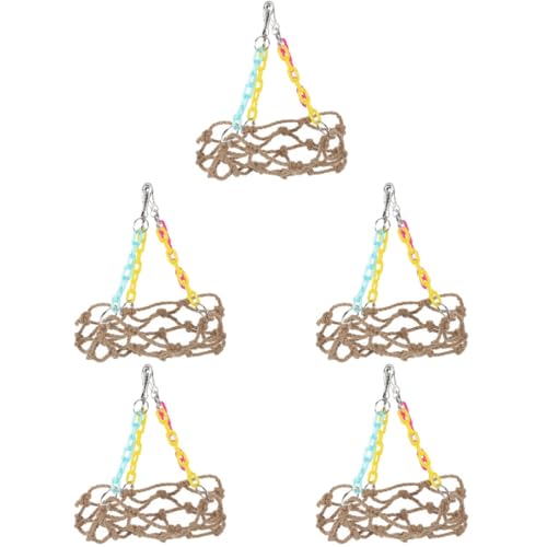 FRCOLOR 5 Sätze Papagei Sommerhängematte Spielzeuge Vogelkäfig Klettervogelständer Barsch Stehen Vogelständer Für Nymphensittiche Vogelbarsch Vogelkreationen Hanfseil Der Vogel Zwirn Netz von FRCOLOR