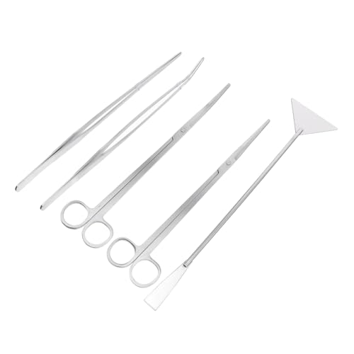 FRCOLOR 5-Teiliges Set Reinigungswerkzeug für Aquarien aquaristik zubehör Aquarium Zubehör Pflanzenwerkzeuge Pflanzen-Kit Schere Pinzette Aquarienspatel Werkzeug Anlage von FRCOLOR