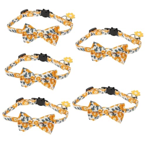 FRCOLOR Bandanas 5st Hundehalsband Katzenhalsband Verstellbare Glocke Für Katzenhalsbänder Hase Fliege Kragen Mit Sicherheitsschnalle Katzenhalsband Mit Schleife Baumwolle Binden Mädchen von FRCOLOR