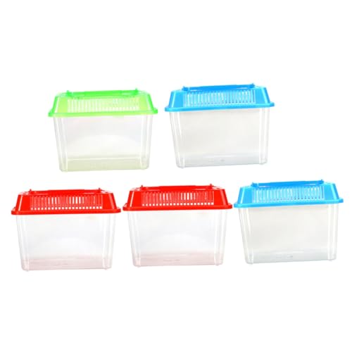 FRCOLOR 5st Tragbares Mini-Aquarium -wohnboxen Reptilien-Terrarium-lebensraum Tragbares Aquarium Futterbox Für Reptilien Transportbox Für Reptilien Klettern Hamster Plastik von FRCOLOR