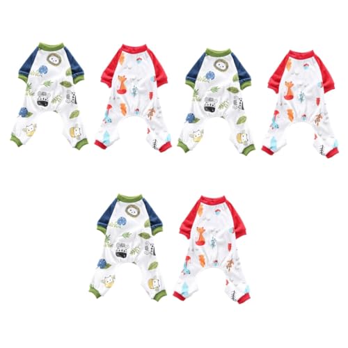 FRCOLOR 6 Heimkleidung für Haustiere Hundepyjama dehnbar Haustier Fuß Pyjama Blusenbody Welpenkleidung Nachtwäsche für Haustiere Hundekleidung Herbst- und Winterkleidung Overall von FRCOLOR