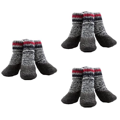 FRCOLOR 6 Paare Hund Warme Socken Haustier Hund Baumwollsocken Socken Mit Hundegriff Welpensocken Sockenschuhe Für Hunde Hundesockenschuhe Für Den Winter Hundestiefel Wintersocken Draussen von FRCOLOR