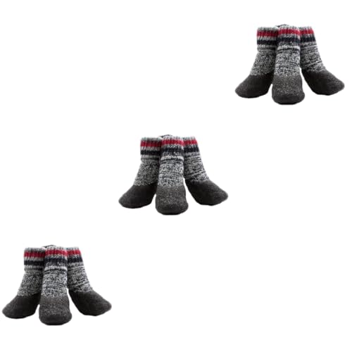 FRCOLOR 6 Paare Hundesocken Für Hartholzböden rutschfeste Hundestiefel Socken Für Hunde Sockenschuhe Für Hunde Socken Mit Hundegriff rutschfeste Socken Graue Socken Wintersocken Hündchen von FRCOLOR