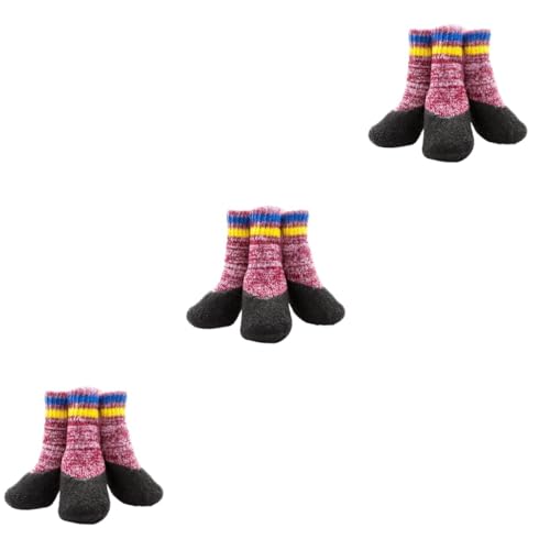 FRCOLOR 6 Paare Socken Mit Sohlen Socken Für Hunde Schneestiefel Für Hunde Wintersocken Hundegriffsocken Klein Haustier Socken Sockenschuhe Für Hunde Hundepfote Kleidung Welpenschuhe von FRCOLOR