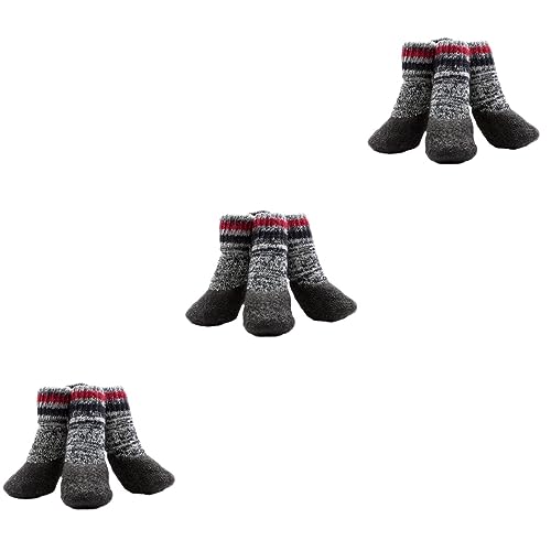 FRCOLOR 6 Paare rutschfeste Hundestiefel Hundesockenschuhe Für Den Winter Hundepfotenschutz Haustier Hund Socken Sockenschuhe Für Hunde Hundesocken Für Hartholz Klein Baumwollsocken von FRCOLOR