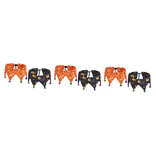 Zubehör 6 STK Halloween Haustier verstellbares Halsband Katzenglocke Hunde-Bandana-Schal Welpenhalsband Haustierzubehör Katzenhalsband Hund Katze Lätzchen Polyester Schal von FRCOLOR