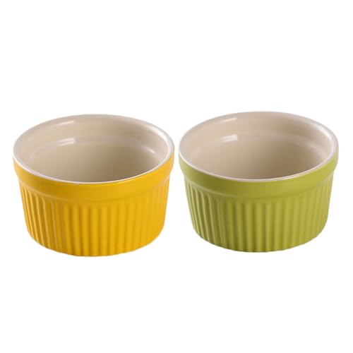 FRCOLOR 6 STK Keramik-backförmchen Fruchtige Snacks Ofenfeste Runde Schalen Porzellanförmchen Backen Auflaufförmchen Aus Porzellan Backen Kuchen Schüssel Pudding Dip-Sauce-schüssel von FRCOLOR