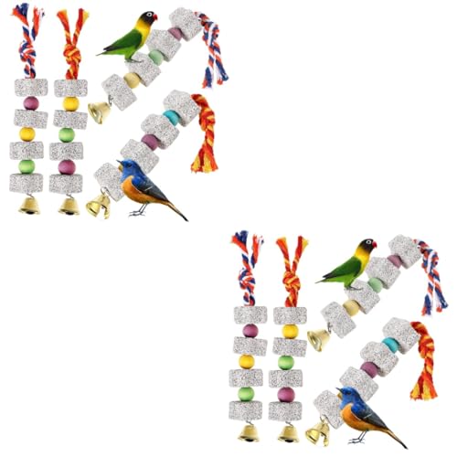 FRCOLOR 8 STK Backenzahn Papageienspielzeug Vogel Backenzähne Vogelbiss Spielzeug Mineralblock Für Sittiche Vogelspielzeug Für Papageien Kauspielzeug Für Vögel Stein Vogelkäfig von FRCOLOR