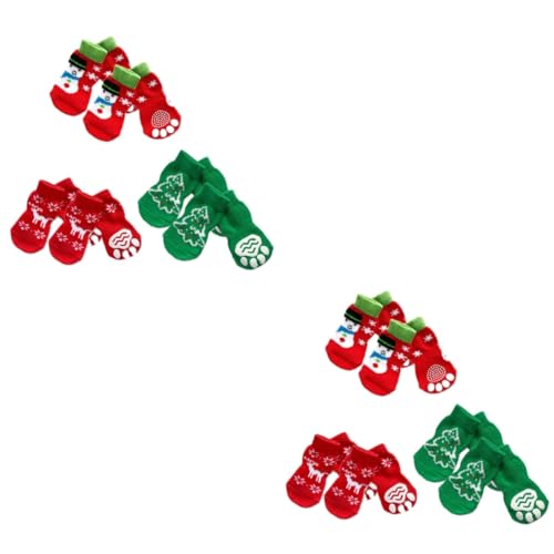 FRCOLOR 8 Sets Haustier-baumwollsocken Mit Weihnachtsmotiv Nicht-hundesocken XL Für Welpen Und Katzen von FRCOLOR