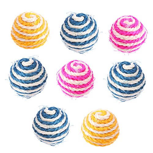 FRCOLOR 8St Katze Hanfball Ballspielzeug für Katzen Katze kratzt interaktives katzenspielzeug Interactive cat Toy Spielzeuge Kauspielzeug für Katzen Kratzball für Haustiere singen Pet-Ball von FRCOLOR