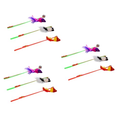 FRCOLOR 9 STK Körper Katze Spielzeug mit Trainingsstöcken Kätzchen Spielzeug Reiseträger für Vögel gut Sein trainieren Spielzeuge Kätzchen neckendes Spielzeug kleine Trainingsstock von FRCOLOR