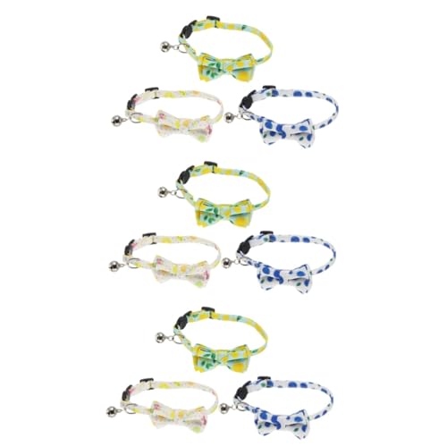 FRCOLOR 9 STK Schleifenhalsband für Haustierkatzen Welpenzubehör für kleine Hunde Sommer hundehalsband Halloween- Obst Hund Halskette Haustier-Halskette Krawatte Haustierzubehör Stoff von FRCOLOR