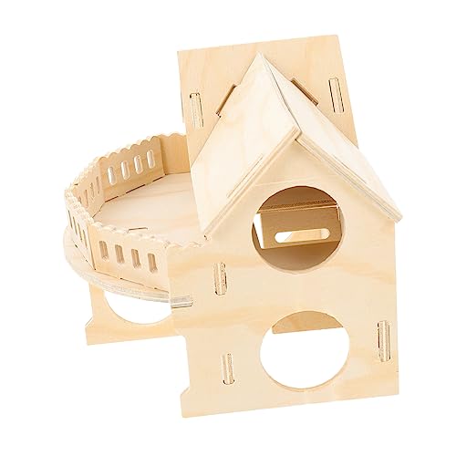 FRCOLOR Hamsterhaus Hamsternest Schlafzimmer Für Hamster Kleine Tierhütte Selbstgebautes Hamsterversteck Haustier Spielzeug Verstecke Für Hamster Holzhamster Ratte Hölzern Schlafendes Nest von FRCOLOR