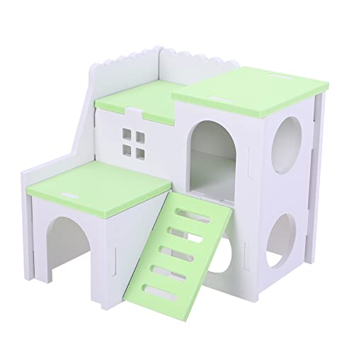 FRCOLOR Hamsternest Hamsterhütte Hamsterhaus Spielzeug Kleines Rattenhaus Rattenversteck Kleines Tierhaus Hamsterspielzeug Aus Holz Hamster Unterschlupf Doppelschicht Hölzern Rennmaus von FRCOLOR