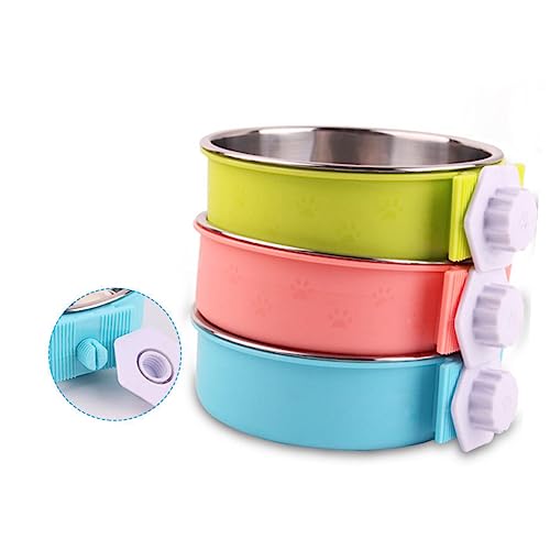 FRCOLOR Haustier Futter Käfig Hängende Schüssel Coop-käfig-Cup-Feeder Hundenapf Aus Edelstahl Futternapf Für Hunde Hundenäpfe Aus Edelstahl Käfig Futternapf Hundebox Rostfreier Stahl Vögel von FRCOLOR