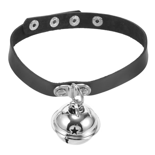 FRCOLOR Pu-hundehalsband mit Glocke Individuelles Haustierhalsband für Welpendekor Verstellbares Halsband von FRCOLOR