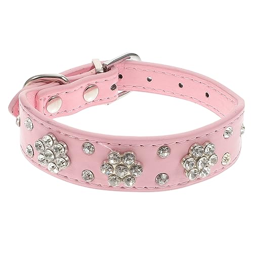 FRCOLOR Blumenkragen Welpe verstellbares Hundehalsband unter Kiesfilter Dschungelzweig Strasssteine Strass hundehalsband verstellbares Haustierhalsband Diamant Krawatte von FRCOLOR