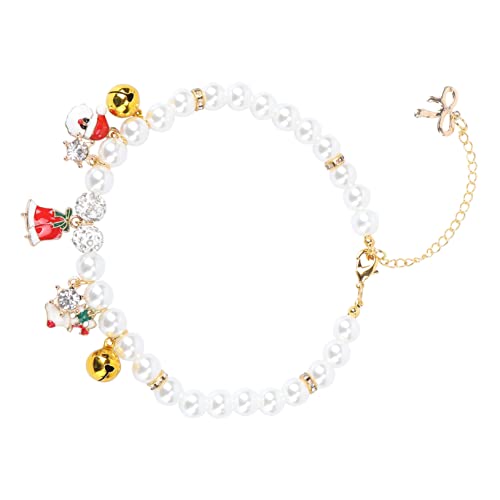 FRCOLOR Hundehalsbänder Für Welpen Perlenkette Perlenschmuck Welpenhalsband Katze Hochzeitskragen Bling-Katzen-hochzeitshalsband Hund Halskette Schmuck Für Haustiere X17 Einstellen von FRCOLOR