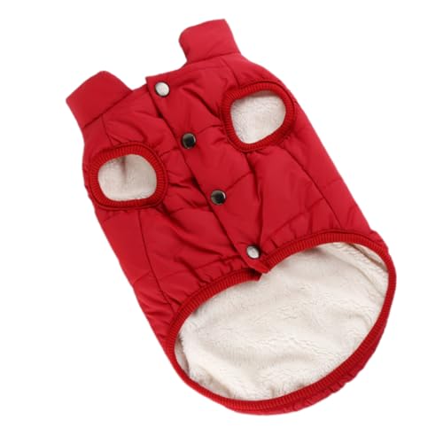 FRCOLOR der Hund Hundekleidung Welpenkleidung comdum Kleidung Kleidung äntel Mantel Hund Winter Hundebekleidung Winter wattiert Herbst und Winter Baumwollmantel Jacke rot von FRCOLOR